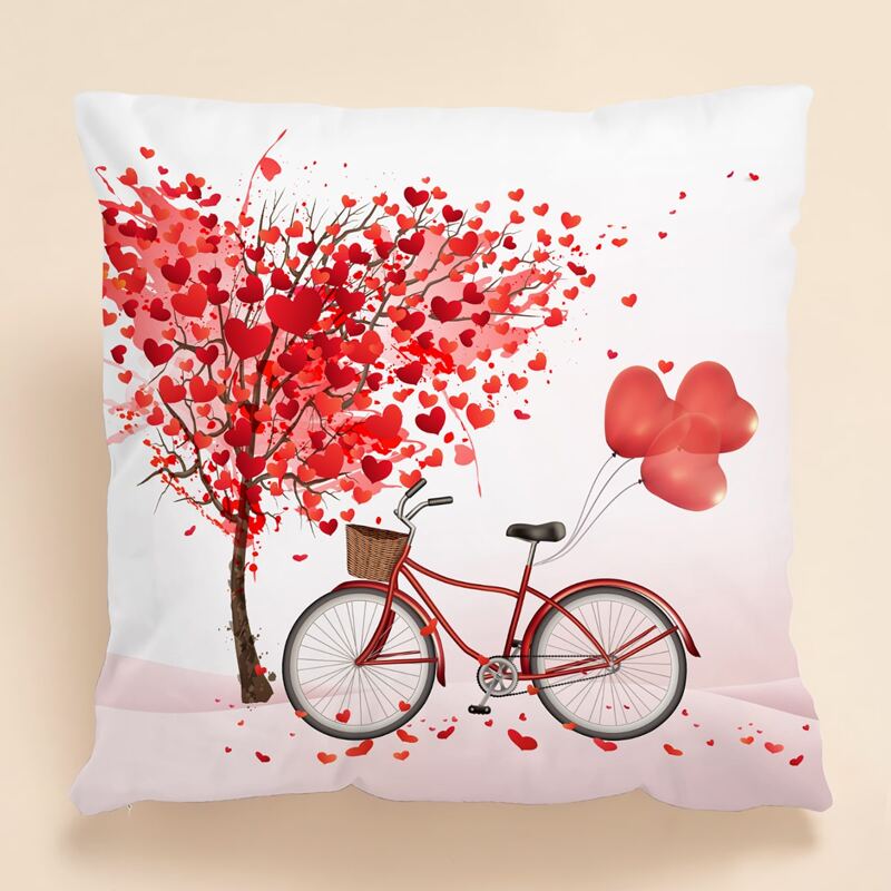 

Valentine's Day Pattern Cushion Cover Without Filler, Multicolor