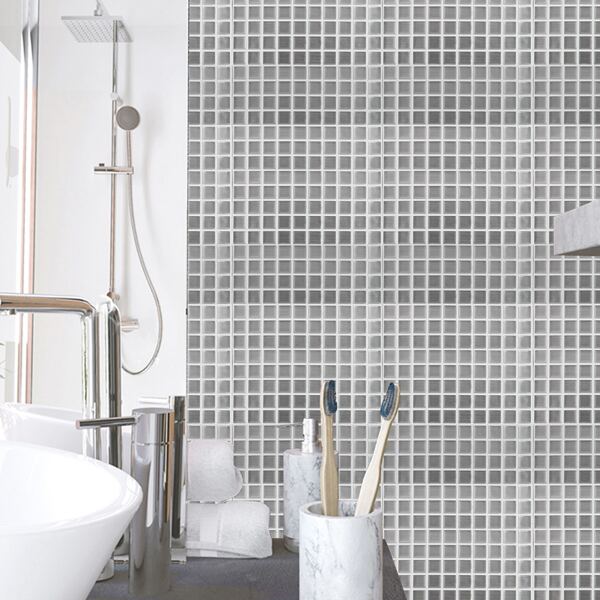 

1sheet Mosaic Pattern Wall Sticker, Silver