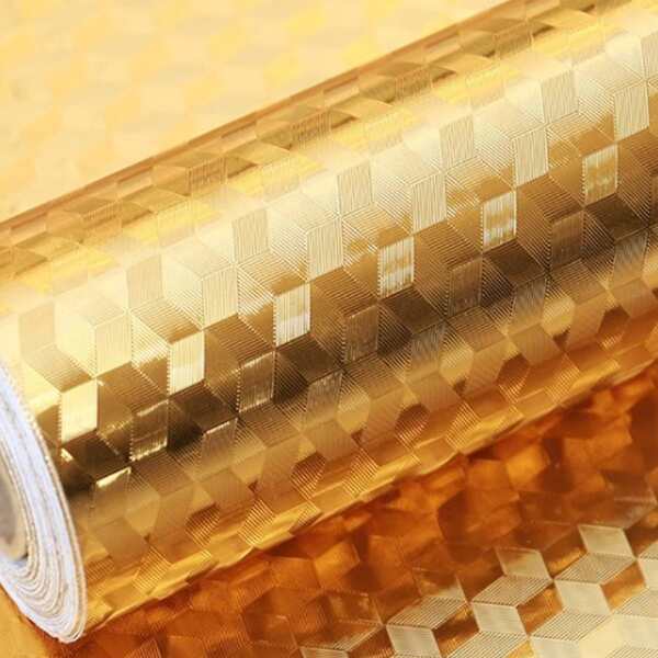 

1sheet Geometric Pattern Wall Sticker, Gold