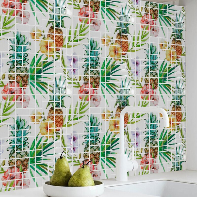 

1sheet Pineapple Print Wall Sticker, Multicolor