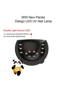 Panda Pattern USB Charger Nail Dryer - Black and White - View 3