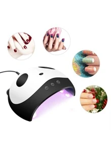 Panda Pattern USB Charger Nail Dryer - Black and White - View 5