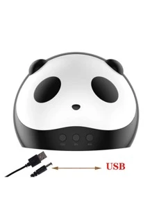 Panda Pattern USB Charger Nail Dryer - Black and White - View 6