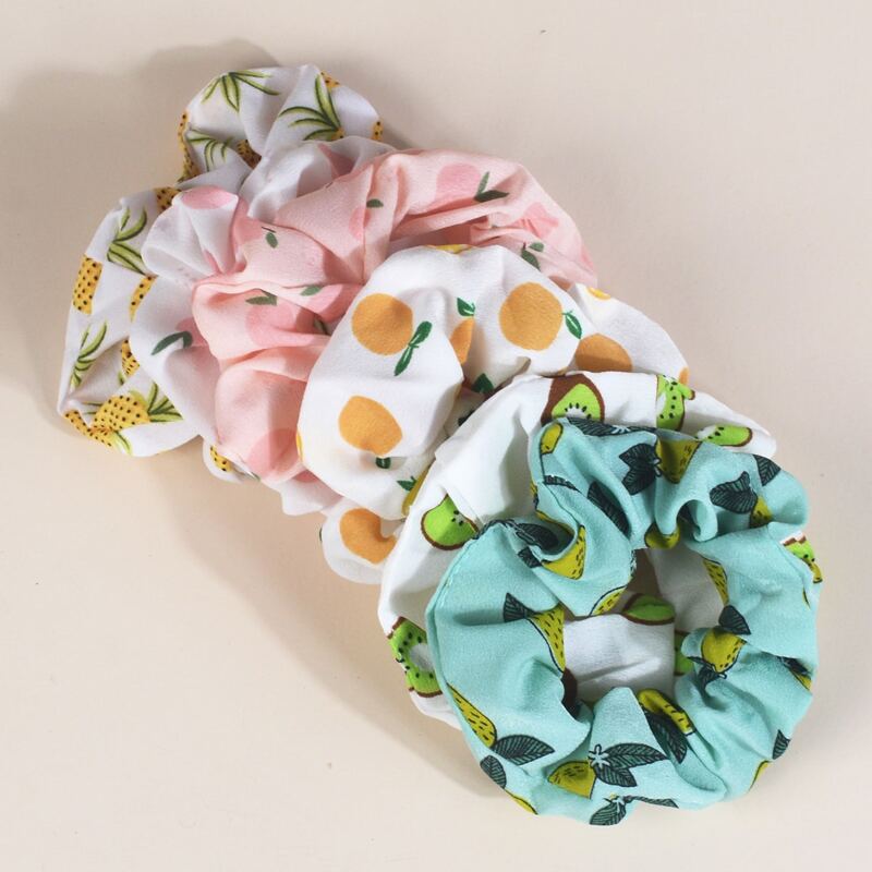 

6pcs Fruit Pattern Scrunchie, Multicolor