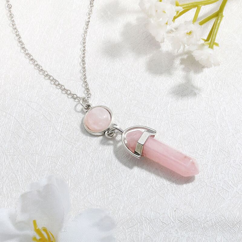 

Crystal Pendant Necklace, Pink