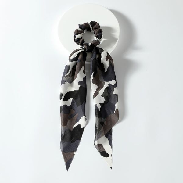 

Camo Print Knot Design Scrunchie, Multicolor