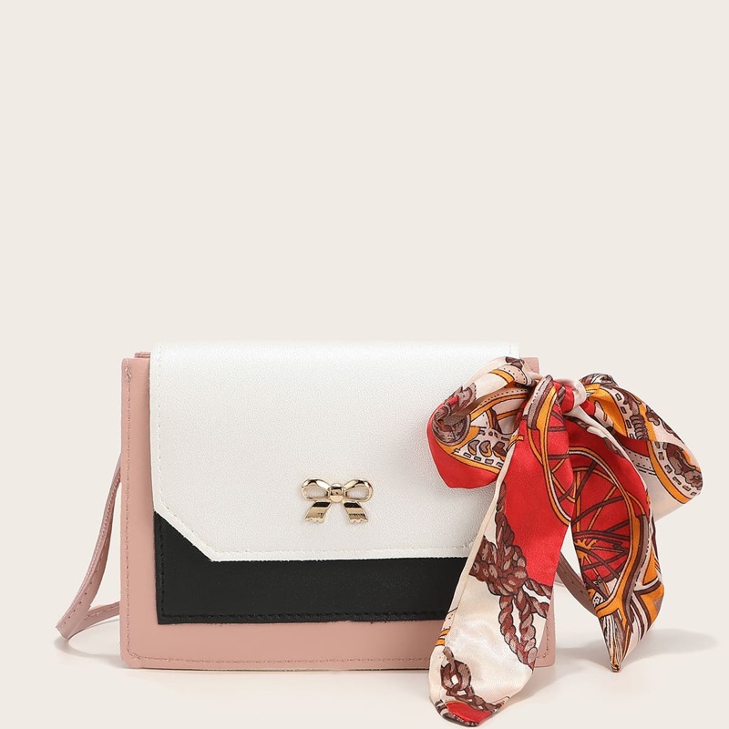 

Twilly Scarf Colorblock Bag, Pink