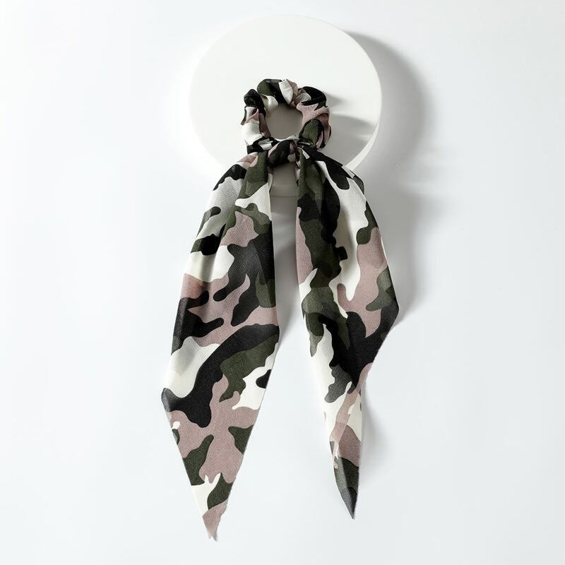 

Camo Print Knot Design Scrunchie, Multicolor