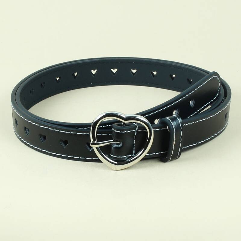

Heart Buckle Belt, Black