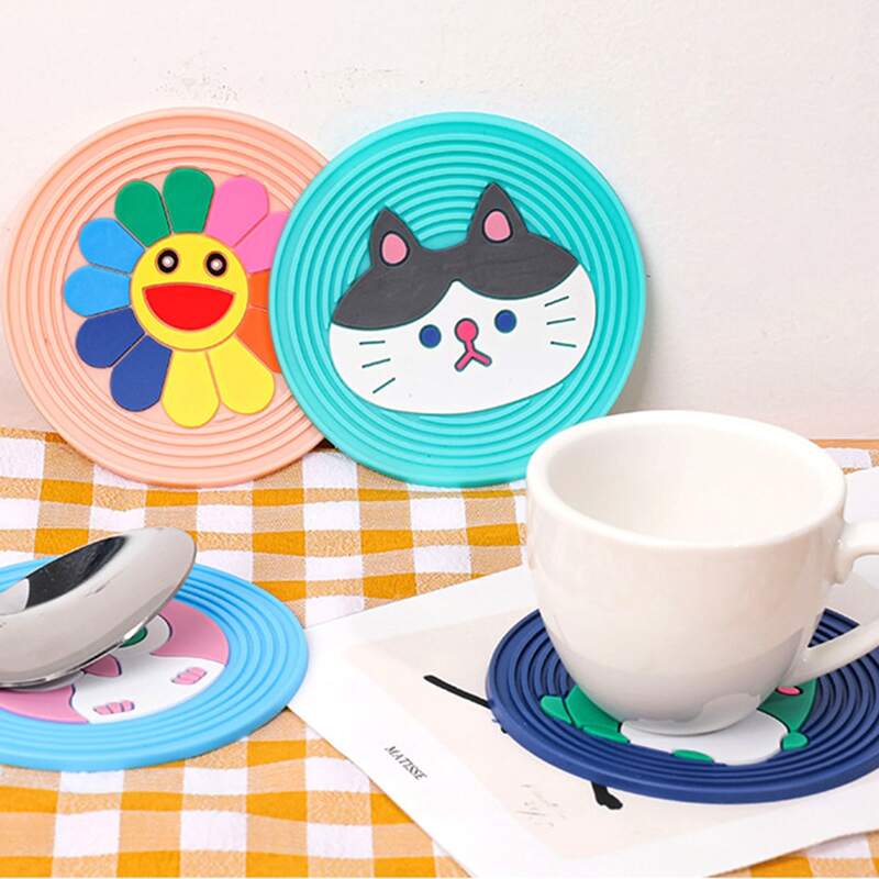

1pc Random Cartoon Silicone Coaster, Multicolor