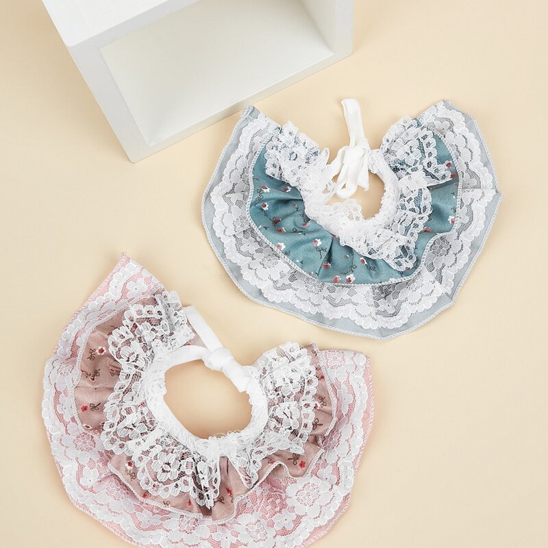 

1pc Random Color Flower Pattern Lace Pet Bandana, Multicolor