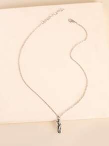 Figure Pendant Necklace - Silver - View 2