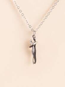 Figure Pendant Necklace - Silver - View 3