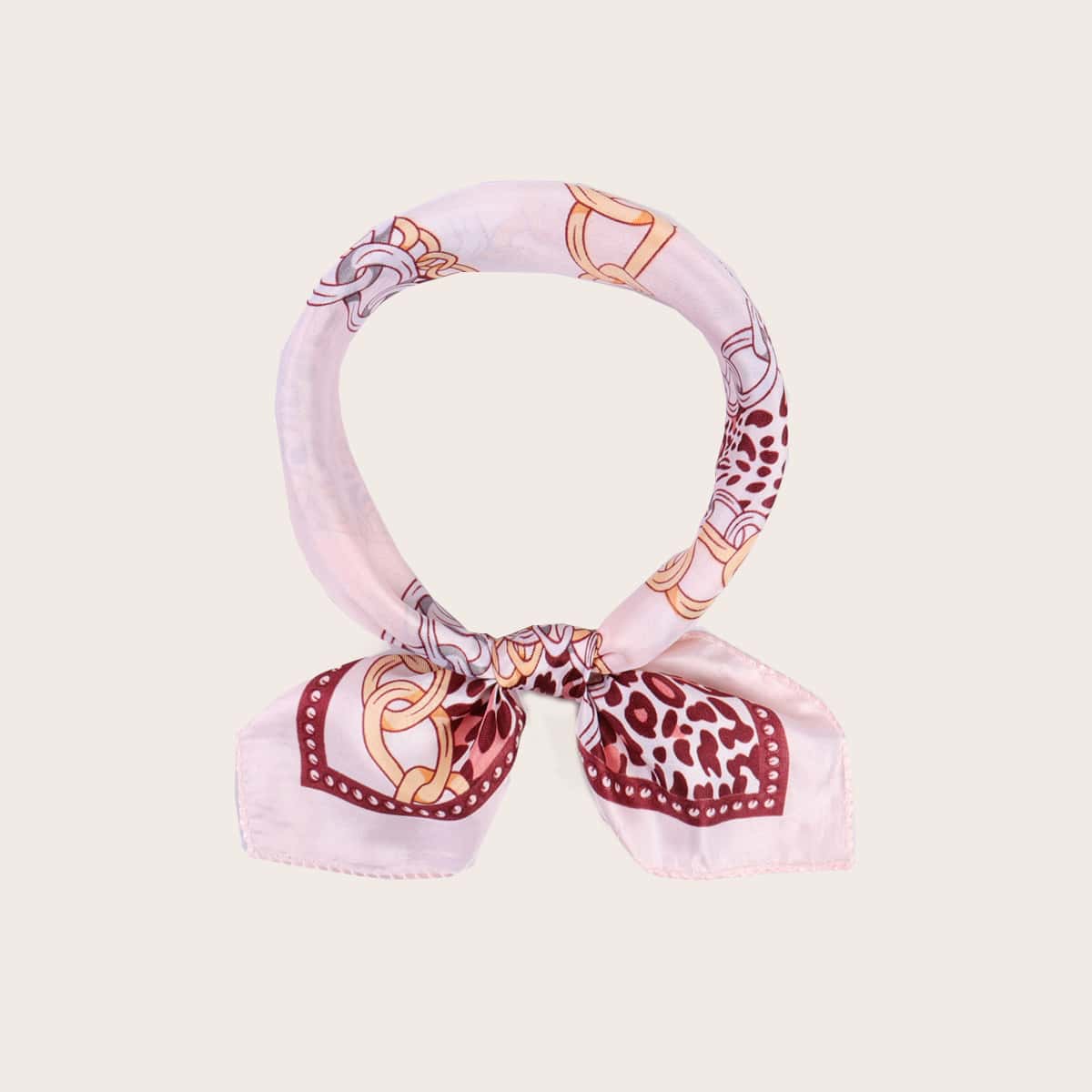 

Leopard & Chain Print Bandana, Multicolor