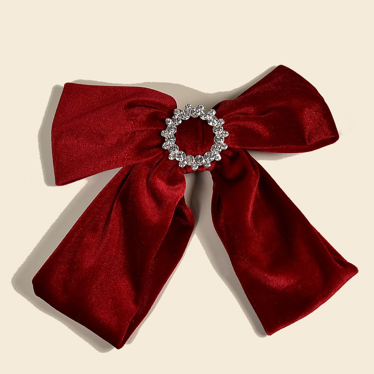 

Rhinestone Bow Decor Hair Clip, Red