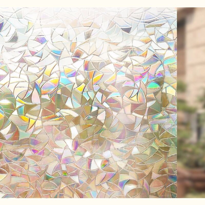 

Flower Print Opaque Glass Sticker, Multicolor