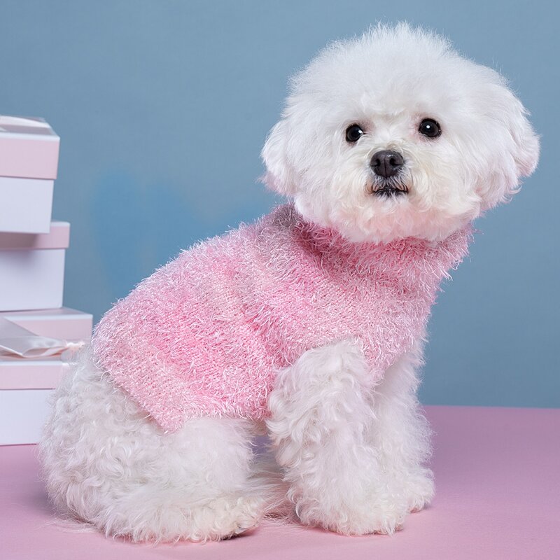 

Solid Turtleneck Pet Sweater, Baby pink