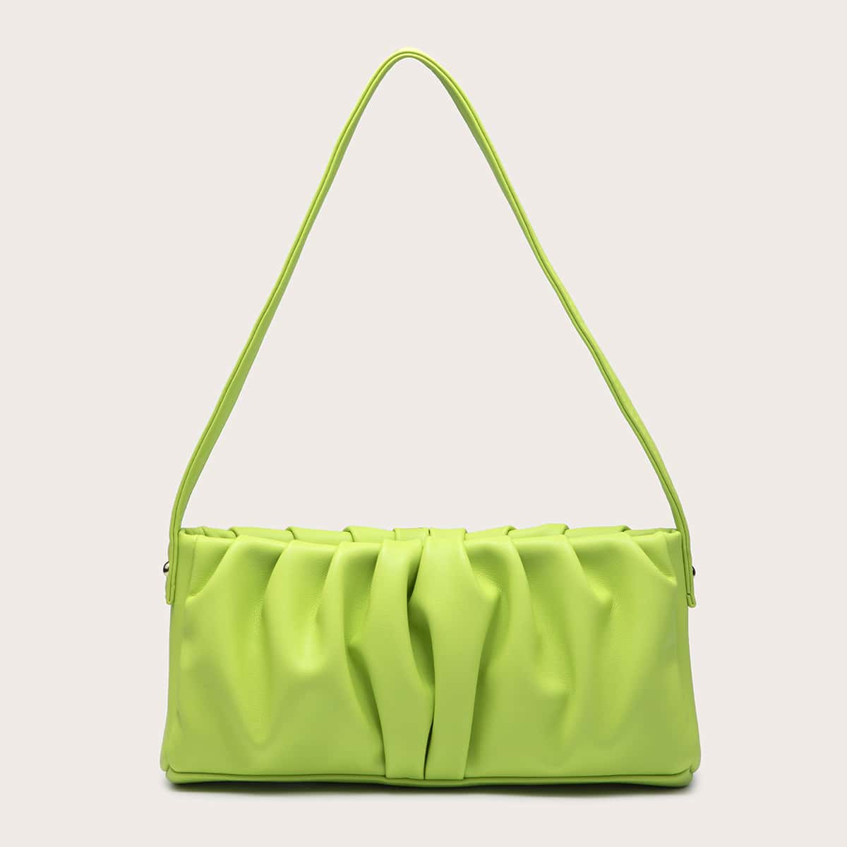 

Ruched Baguette Bag, Olive green