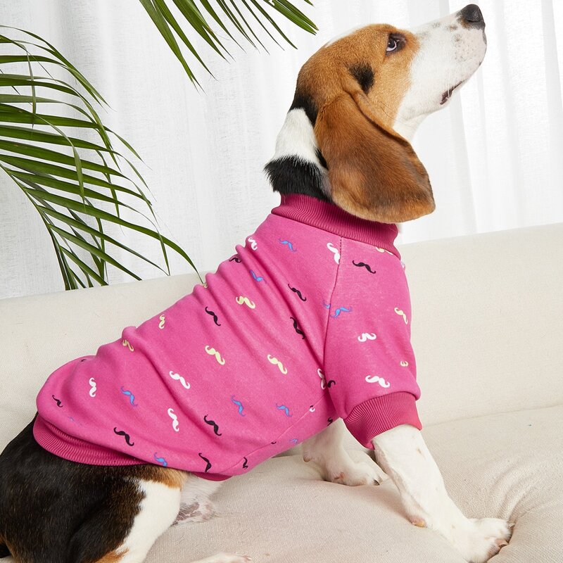 

Moustache Pattern Pet Sweatshirt, Hot pink