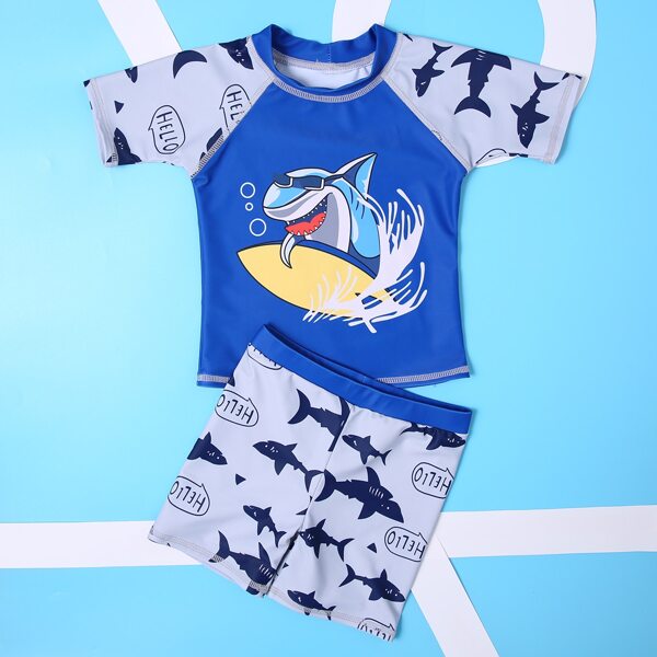 

Toddler Boys Shark Print Two Piece Swimsuit, Multicolor