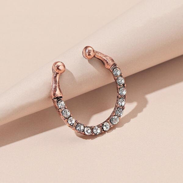 

Rhinestone Decor Nose Ring, Rose gold