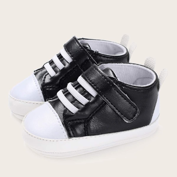 

Baby Boy Velcro Strap Sneakers, Black and white