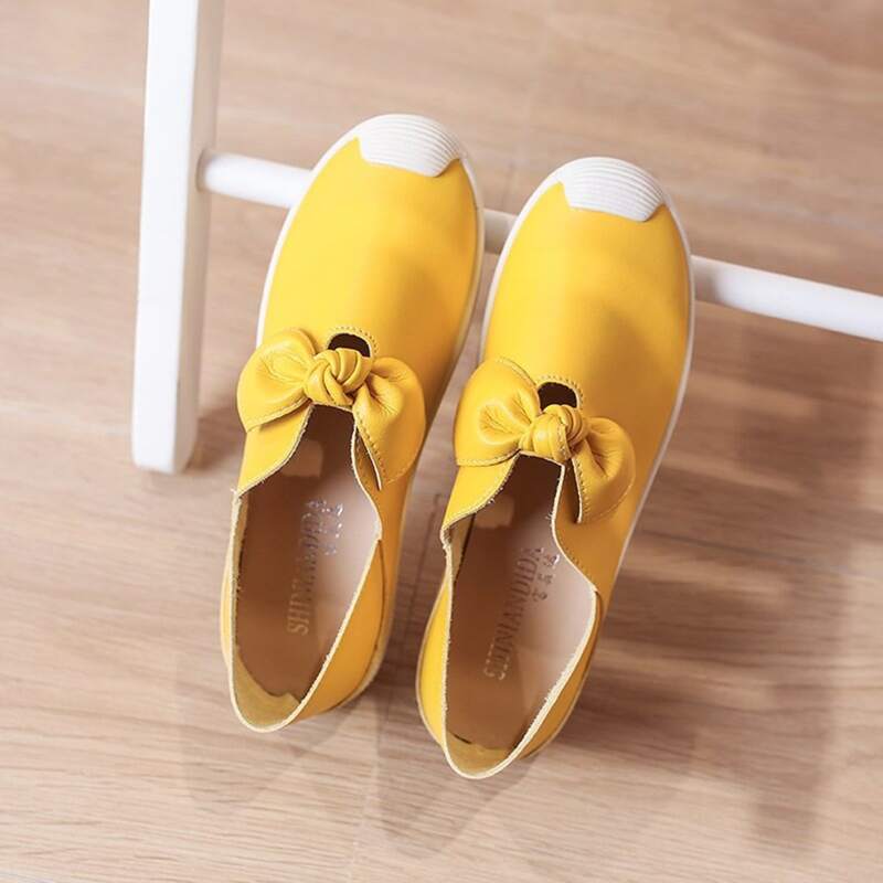 

Bow Decor Slip On Flats, Yellow