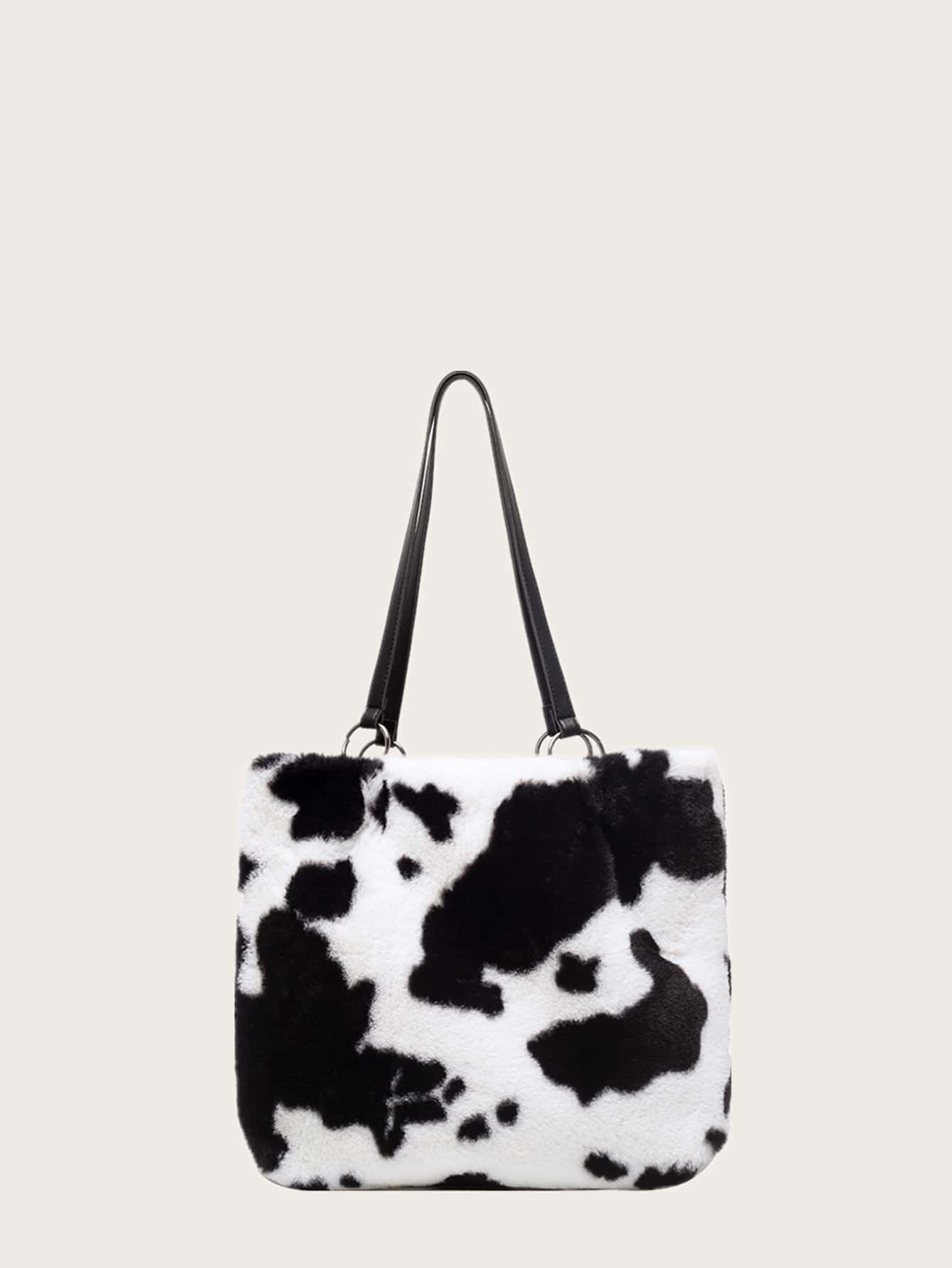Fluffy Cow Pattern Tote Bag thumbnail
