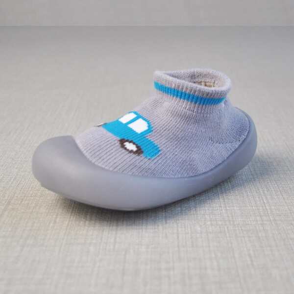 

Toddler Boys Cartoon Graphic Sock Sneakers, Grey
