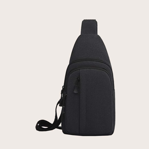 

Men Minimalist Sling Bag, Black