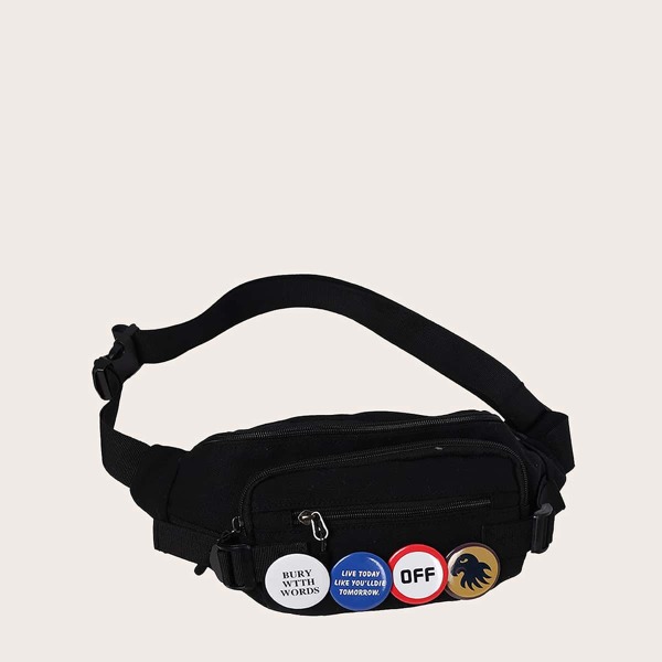 

Zip Front Fanny Pack, Black