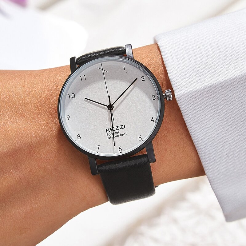 

1pc Guys Round Pointer Quartz Watch