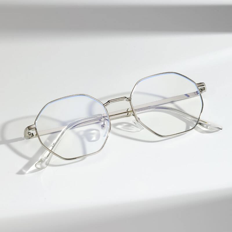 

Guys Metal Frame Glasses, Silver