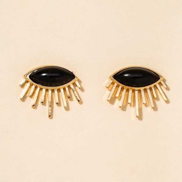 

Eye Design Stud Earrings, Gold