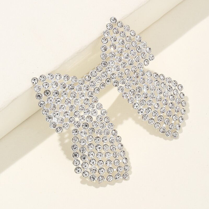 

Rhinestone Bow Knot Decor Hair Clip, Silver