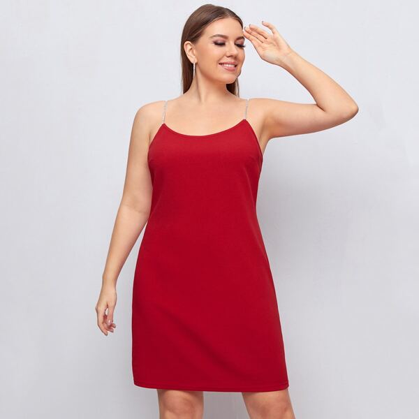 

Plus Chain Cami Dress, Red