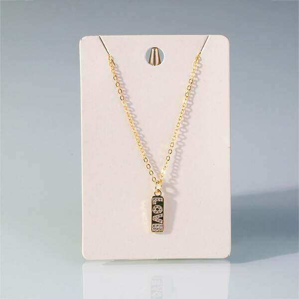 

Letter Engraved Pendant Necklace, Gold