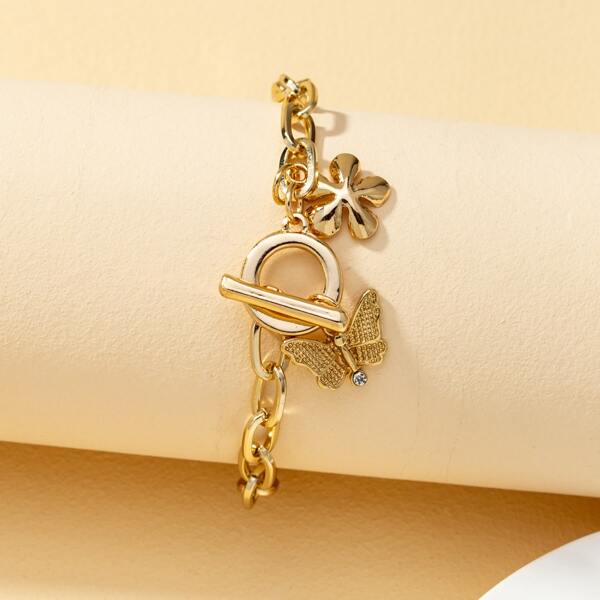 

Butterfly Charm Chain Bracelet, Gold