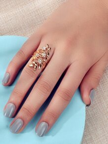 Rhinestone Flower Decor Ring Valentines,Mom,Mother,Mother's Day,Gift