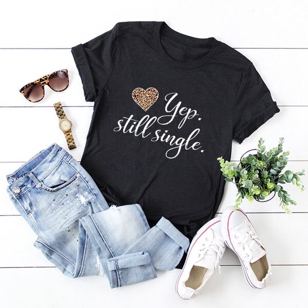 

Heart And Slogan Graphic Tee, Black