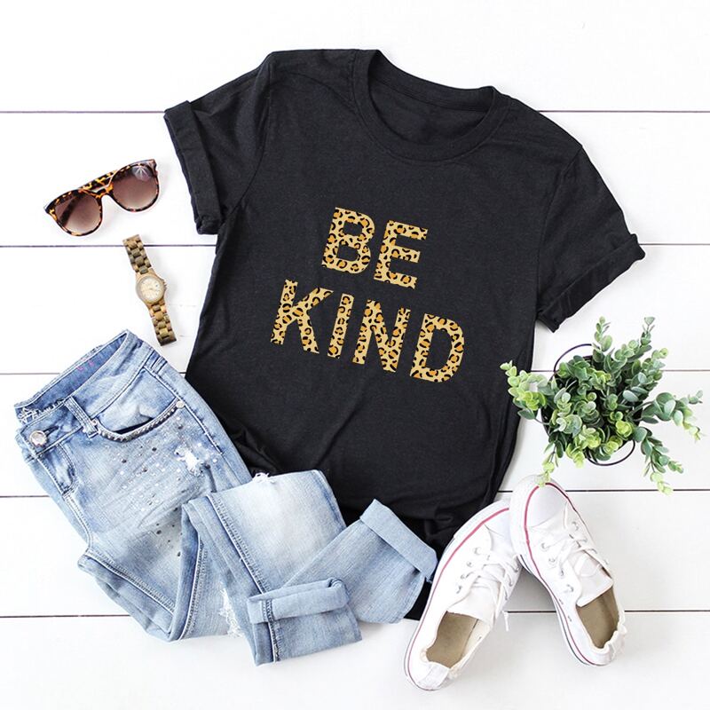 

Leopard Slogan Graphic Tee, Black