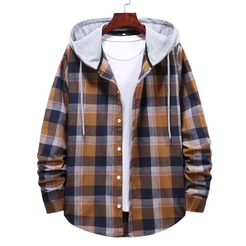 

Guys Plaid Hooded Button Front Shirt, Multicolor
