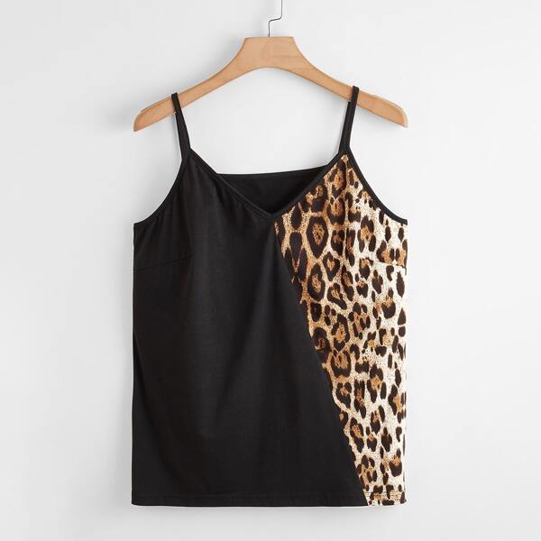 

Plus Leopard Panel Cami Top, Multicolor