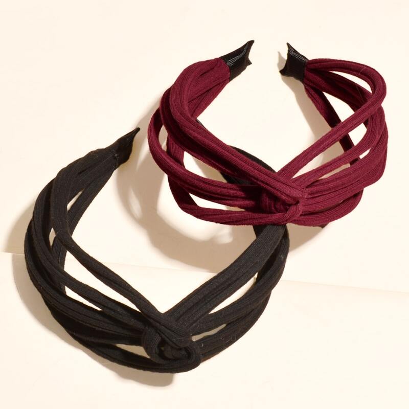 

2pcs Simple Twist Hair Hoop, Multicolor