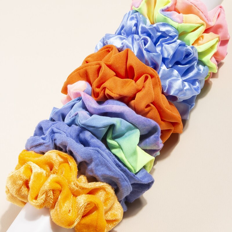 

12pcs Tie Dye Scrunchie, Multicolor