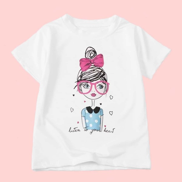 

Toddler Girls Figure And Slogan Graphic Tee, White