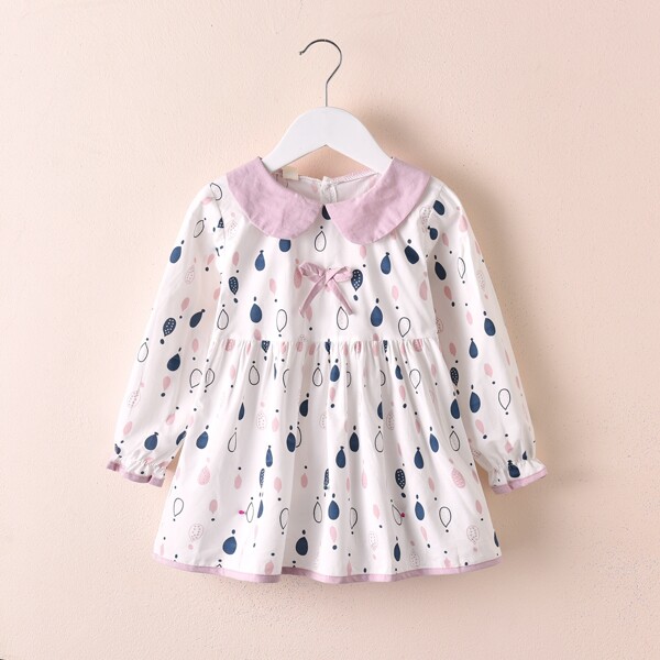 

Toddler Girls Allover Print Peter Pan Collar Smock Dress, Multicolor
