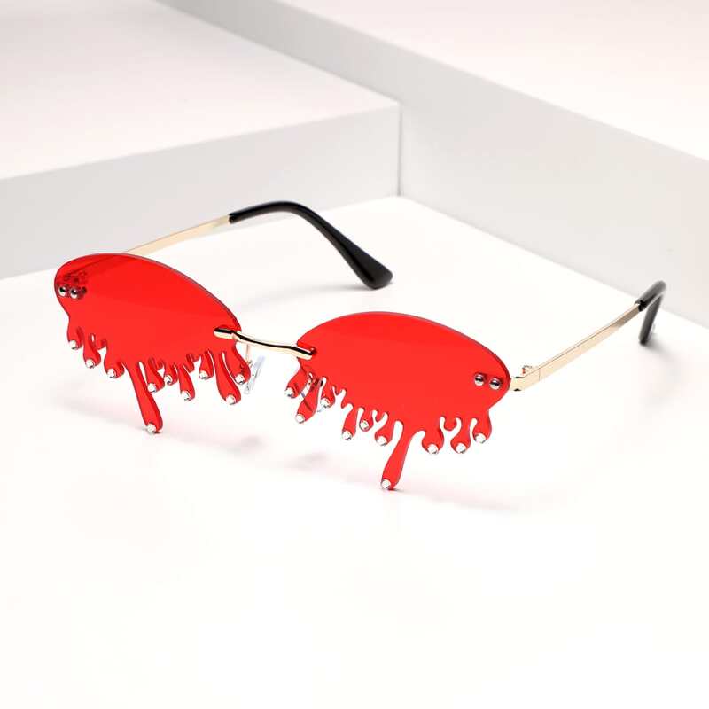 

Rhinestone Decor Rimless Sunglasses