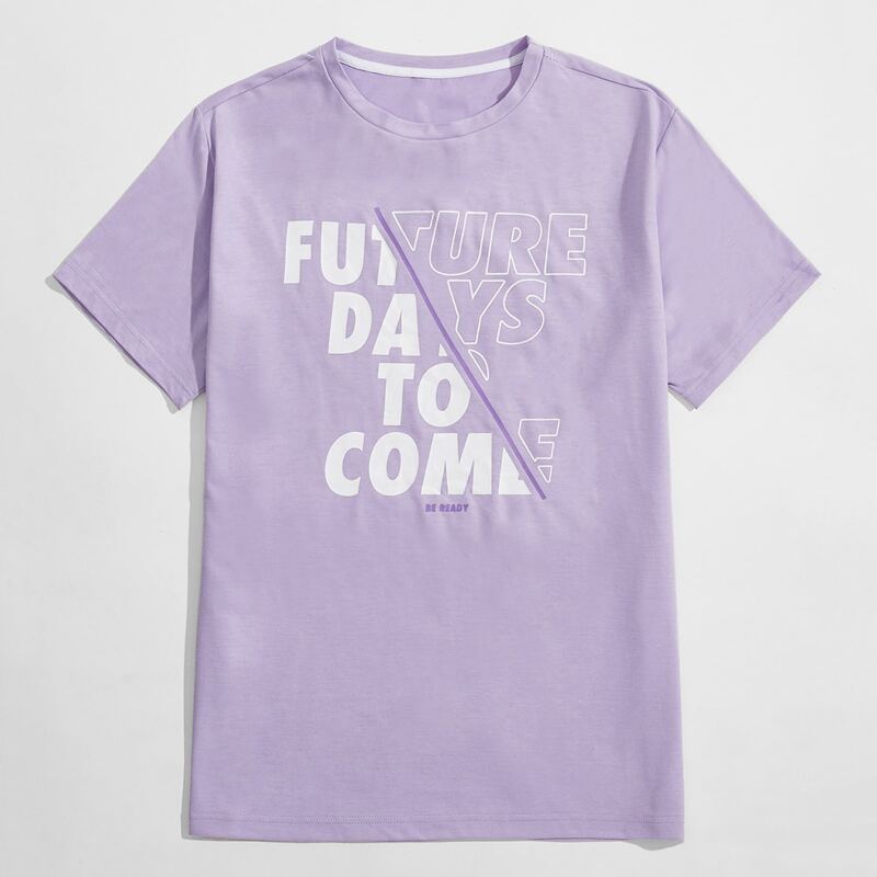 

Guys Letter Graphic Tee, Lilac purple