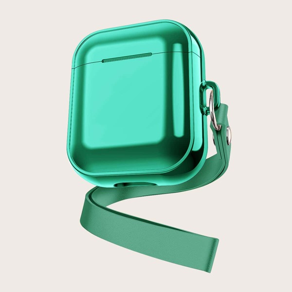 

Однотонный чехол для Airpods с шнурком, Зелёный